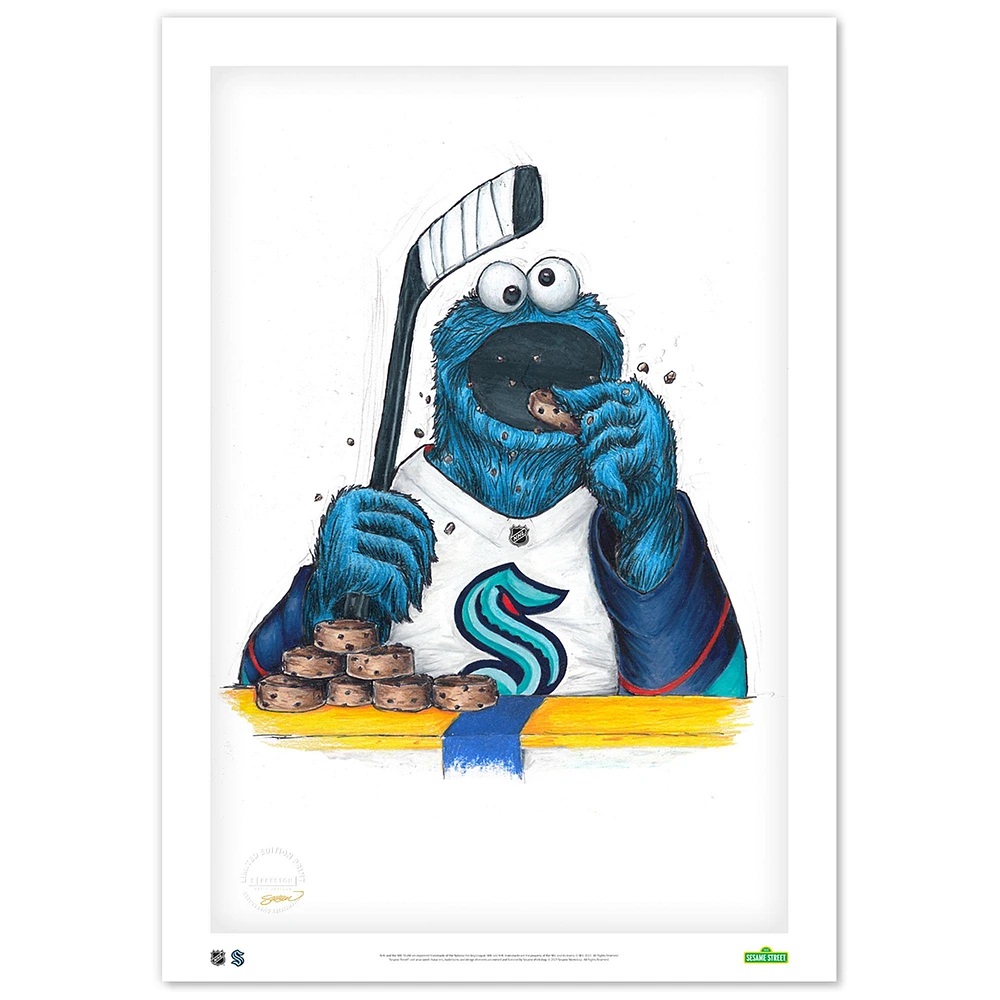 Cookie Monster Seattle Kraken 24" x 36" Sesame Street Limited Edition Fine Art Print