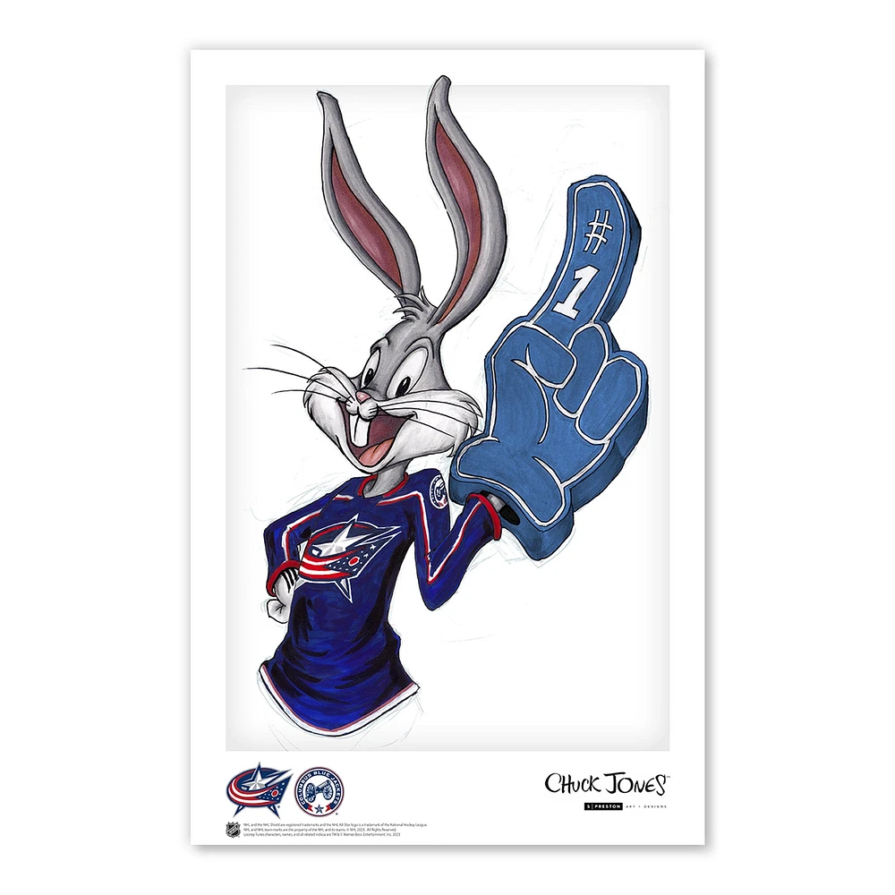 Columbus Blue Jackets 24" x 36" Looney Tunes Limited Edition Fine Art Print
