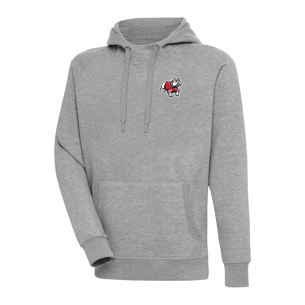 Men's Antigua Heather Gray Gardner-Webb Bulldogs Victory Pullover Hoodie