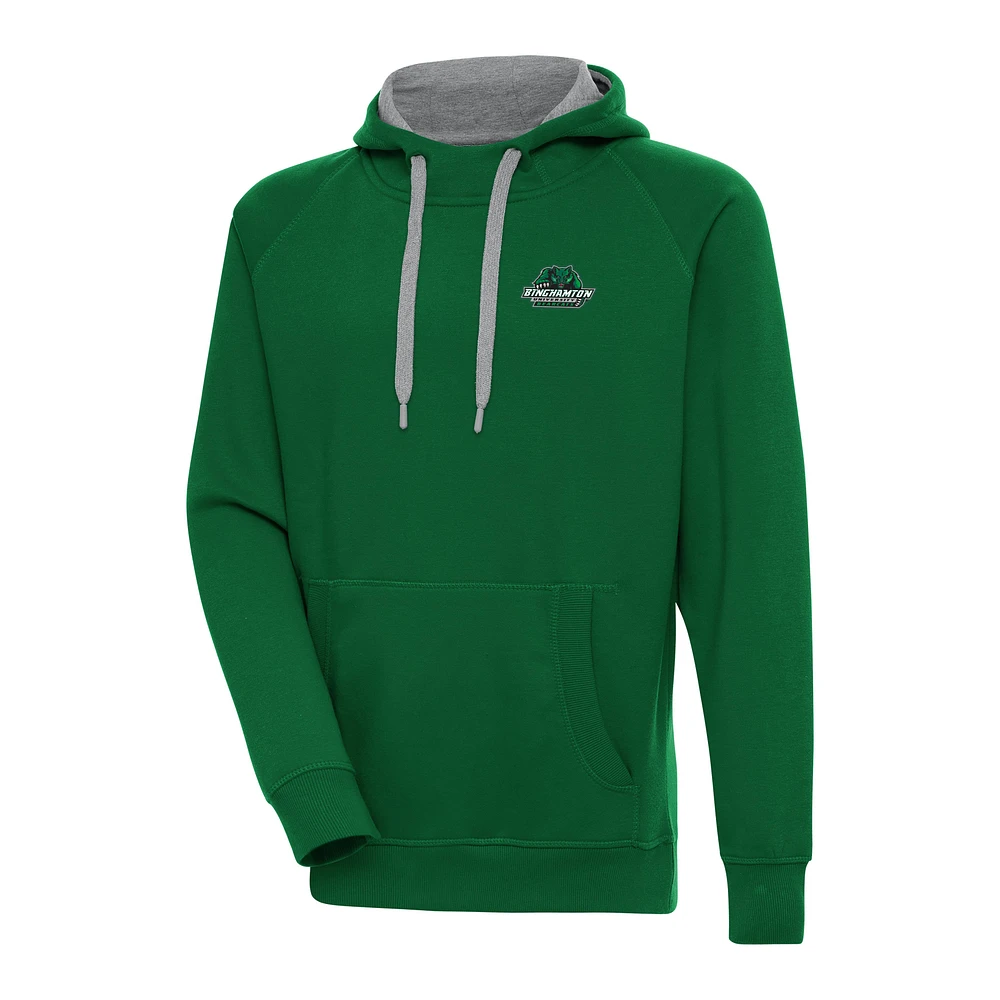 Men's Antigua Green Binghamton Bearcats Victory Pullover Hoodie