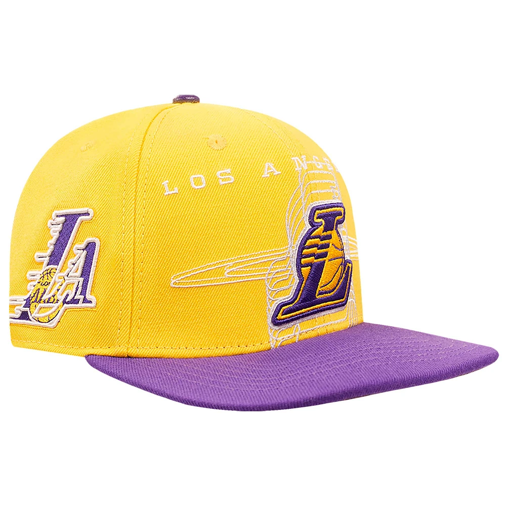 Men's Pro Standard Gold/Purple Los Angeles Lakers Logo Morph Snapback Hat
