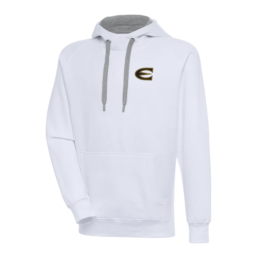 Men's Antigua White Emporia State Hornets Victory Pullover Hoodie