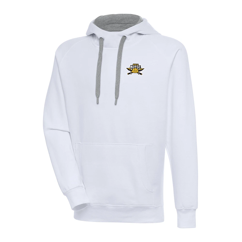 Men's Antigua White Northern Kentucky University Norse Victory Pullover Hoodie