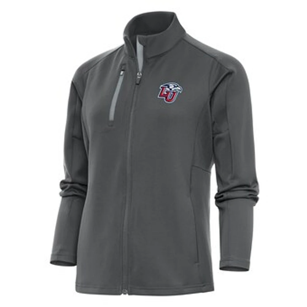 Women's Antigua Charcoal Liberty Flames Generation Full-Zip Jacket