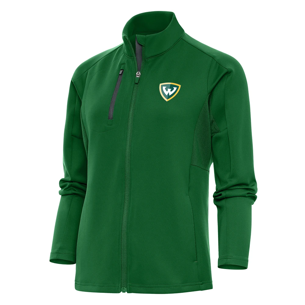 Women's Antigua Green Wayne State Warriors Generation Full-Zip Jacket