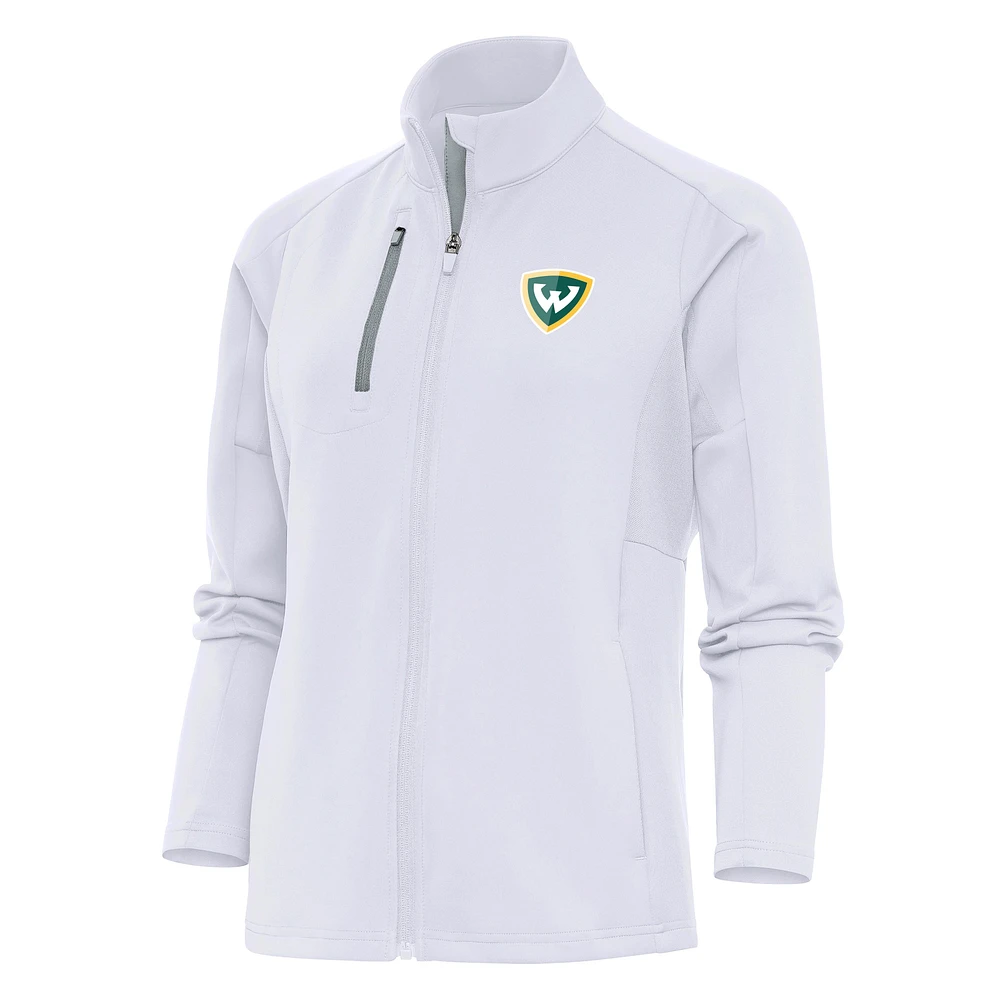 Women's Antigua White Wayne State Warriors Generation Full-Zip Jacket