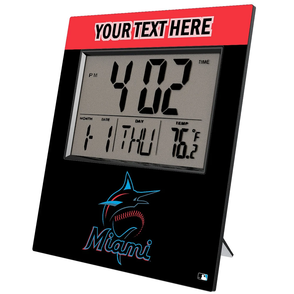 Keyscaper Miami Marlins Personalized Digital Desk Clock
