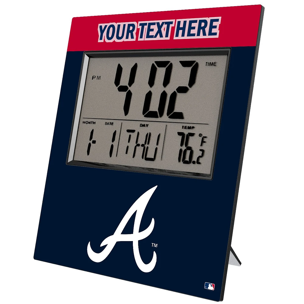 Keyscaper Atlanta Braves Personalized Digital Desk Clock