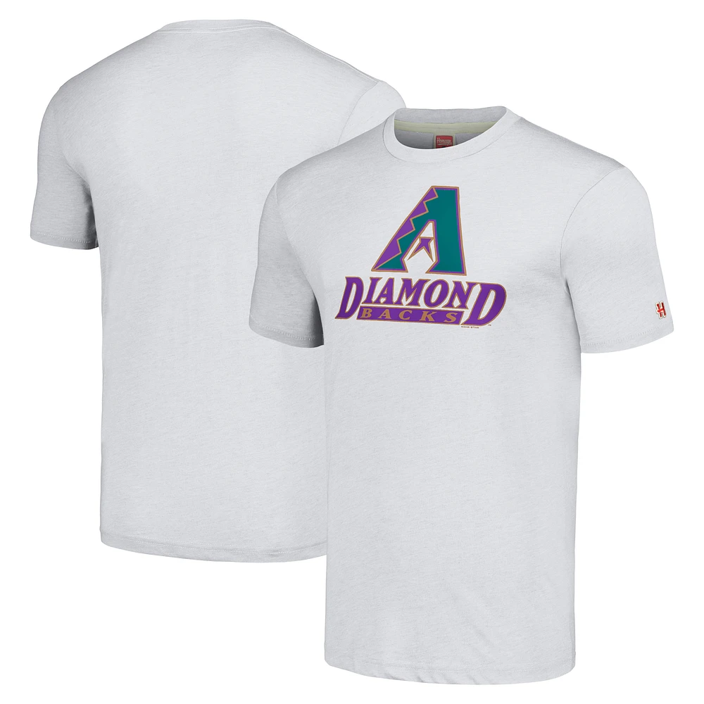 Men's Homage Gray Arizona Diamondbacks Hand-Drawn Logo Tri-Blend T-Shirt