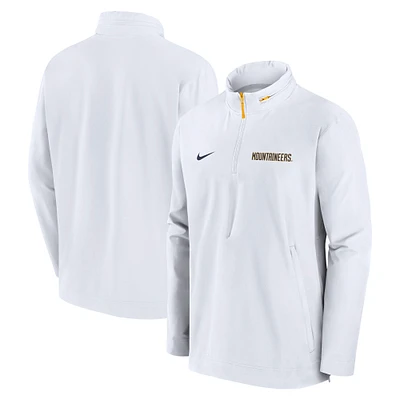 Men's Nike White West Virginia Mountaineers Sideline Coaches Lightweight Quarter-Zip Jacket