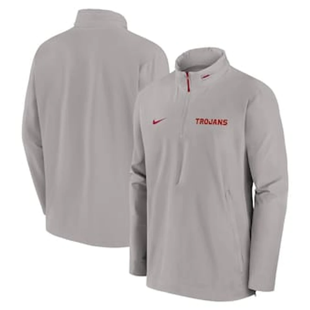 Men's Nike Pewter USC Trojans Sideline Coaches Lightweight Quarter-Zip Jacket