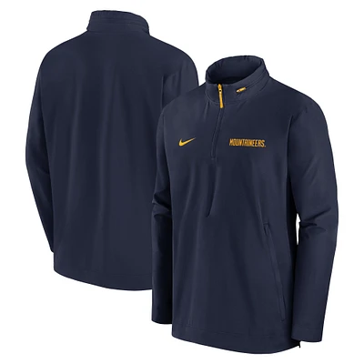 Men's Nike Navy West Virginia Mountaineers Sideline Coaches Lightweight Quarter-Zip Jacket