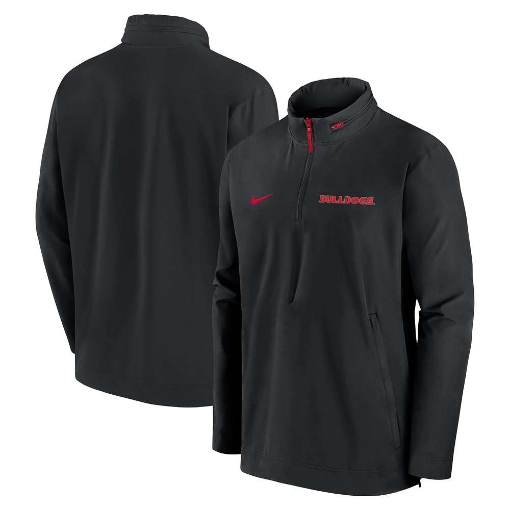 Men's Nike Black Georgia Bulldogs Sideline Coaches Lightweight Quarter-Zip Jacket