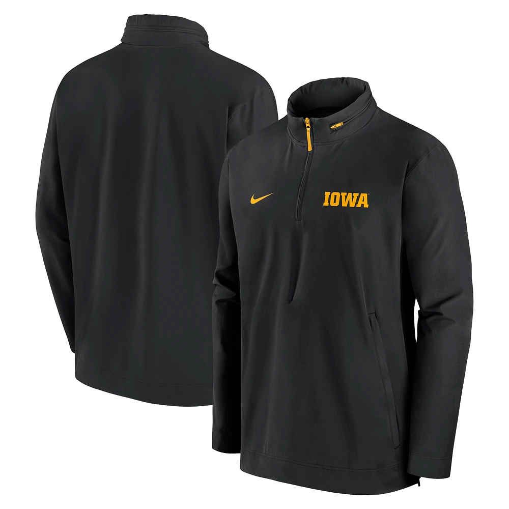 Men's Nike Black Iowa Hawkeyes Sideline Coaches Lightweight Quarter-Zip Jacket