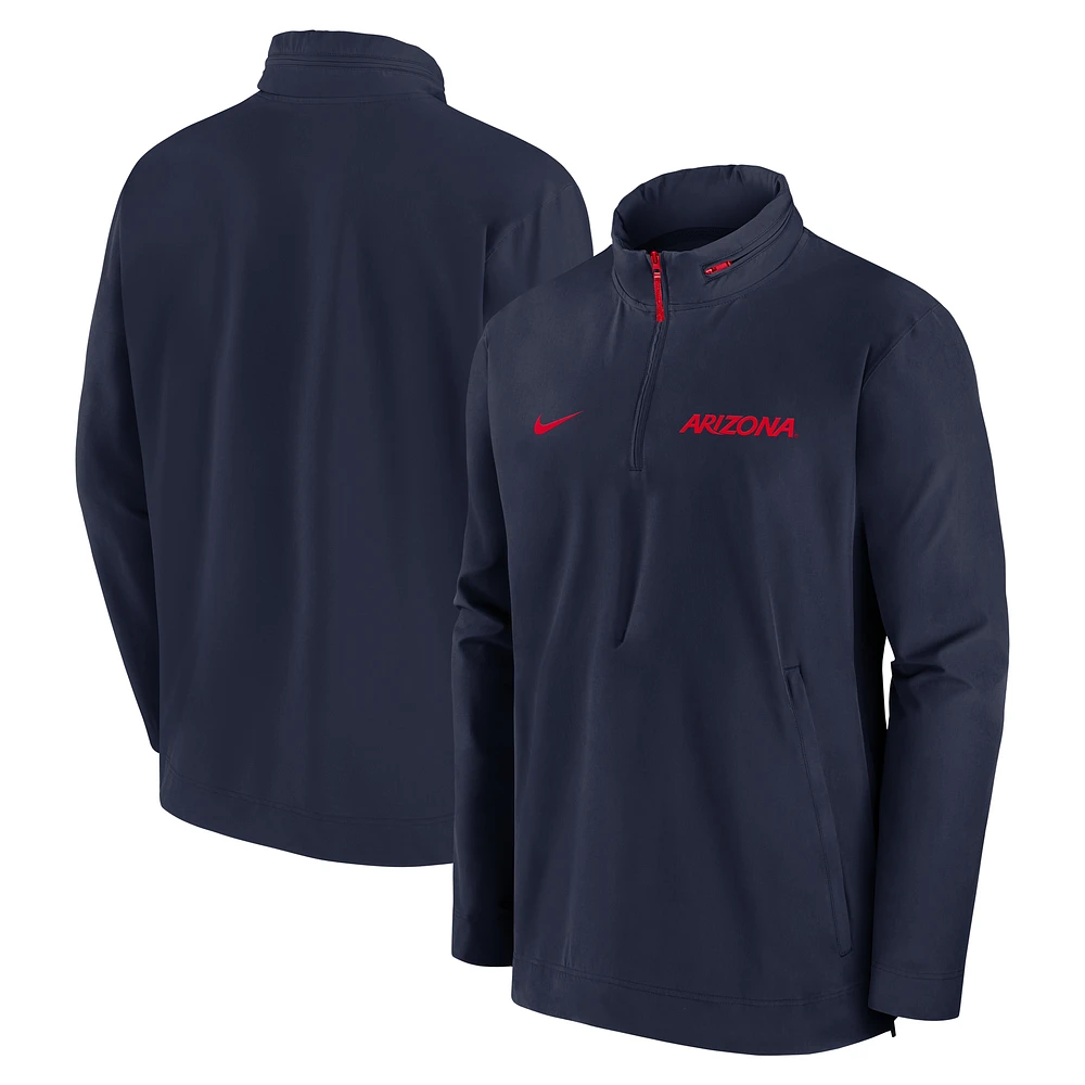 Men's Nike Navy Arizona Wildcats Sideline Coaches Lightweight Quarter-Zip Jacket