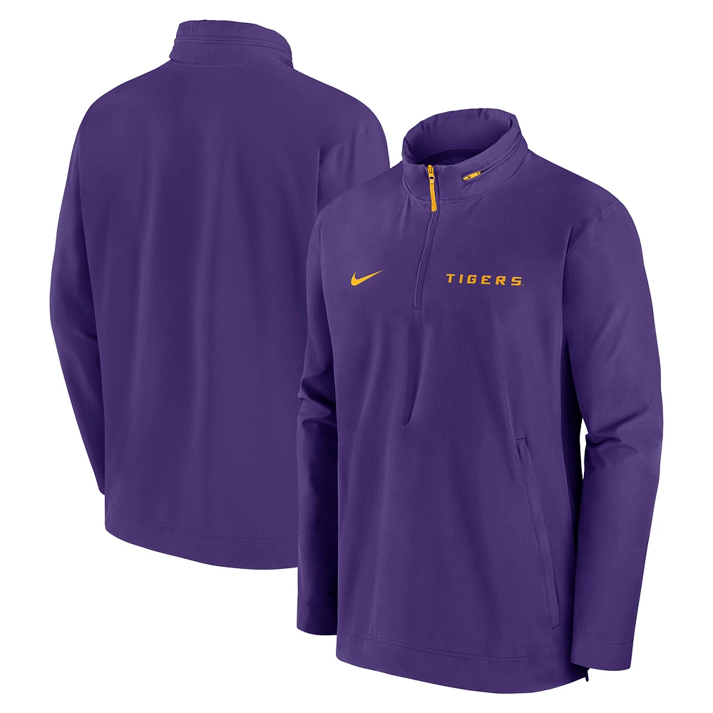 Men's Nike Purple LSU Tigers Sideline Coaches Lightweight Quarter-Zip Jacket