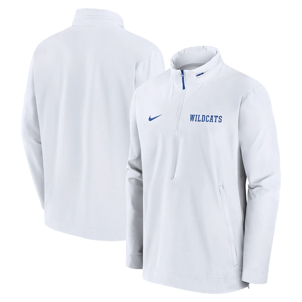 Men's Nike White Kentucky Wildcats Sideline Coaches Lightweight Quarter-Zip Jacket