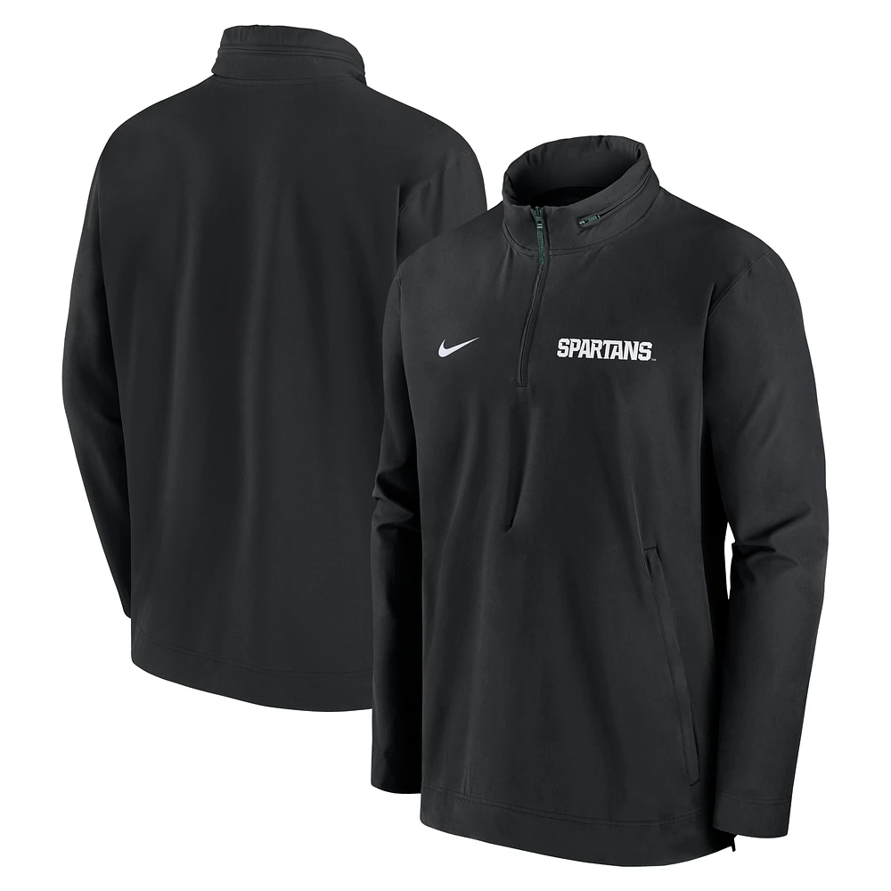 Men's Nike Black Michigan State Spartans Sideline Coaches Lightweight Quarter-Zip Jacket