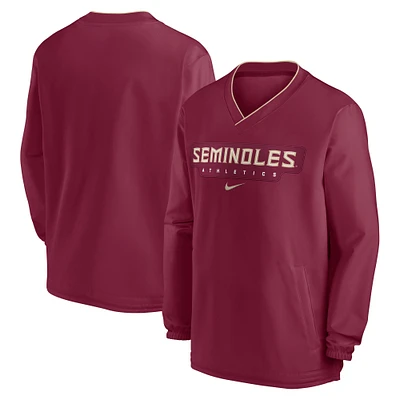 Men's Nike Garnet Florida State Seminoles 2024 Sideline Pullover Windshirt