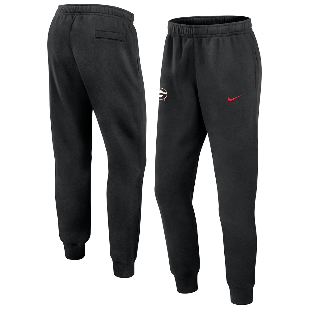 Men's Nike Black Georgia Bulldogs 2024 Sideline Club Fleece Joggers