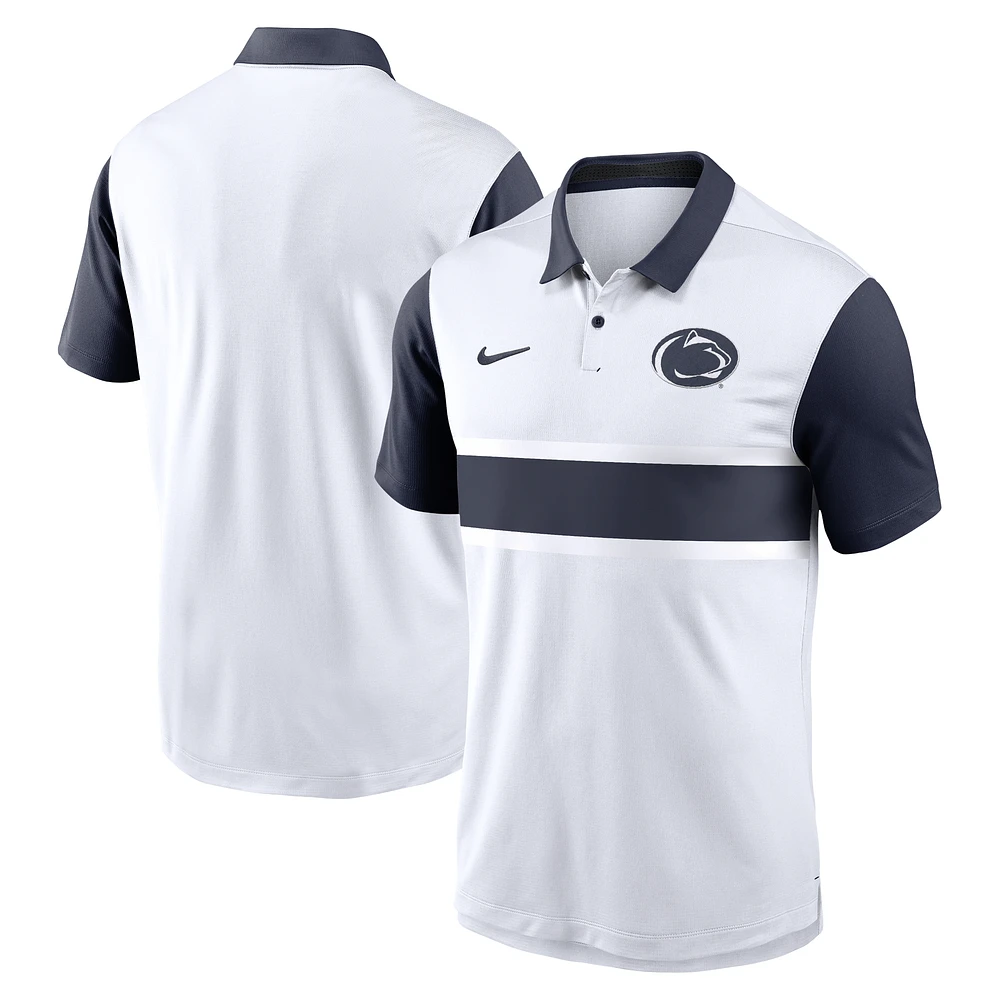 Men's Nike White/Navy Penn State Nittany Lions Primetime Campus Pattern Vapor Performance Polo