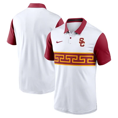 Men's Nike White/Cardinal USC Trojans Primetime Campus Pattern Vapor Performance Polo