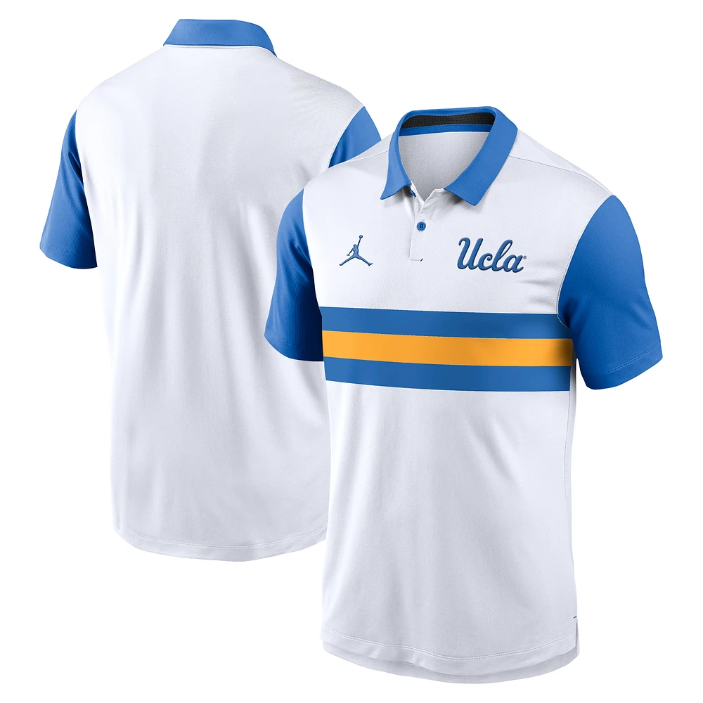 Men's Jordan Brand White/Blue UCLA Bruins Primetime Campus Pattern Vapor Dri-FIT Polo