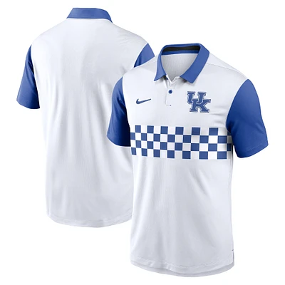 Men's Nike White/Royal Kentucky Wildcats Primetime Campus Pattern Vapor Performance Polo