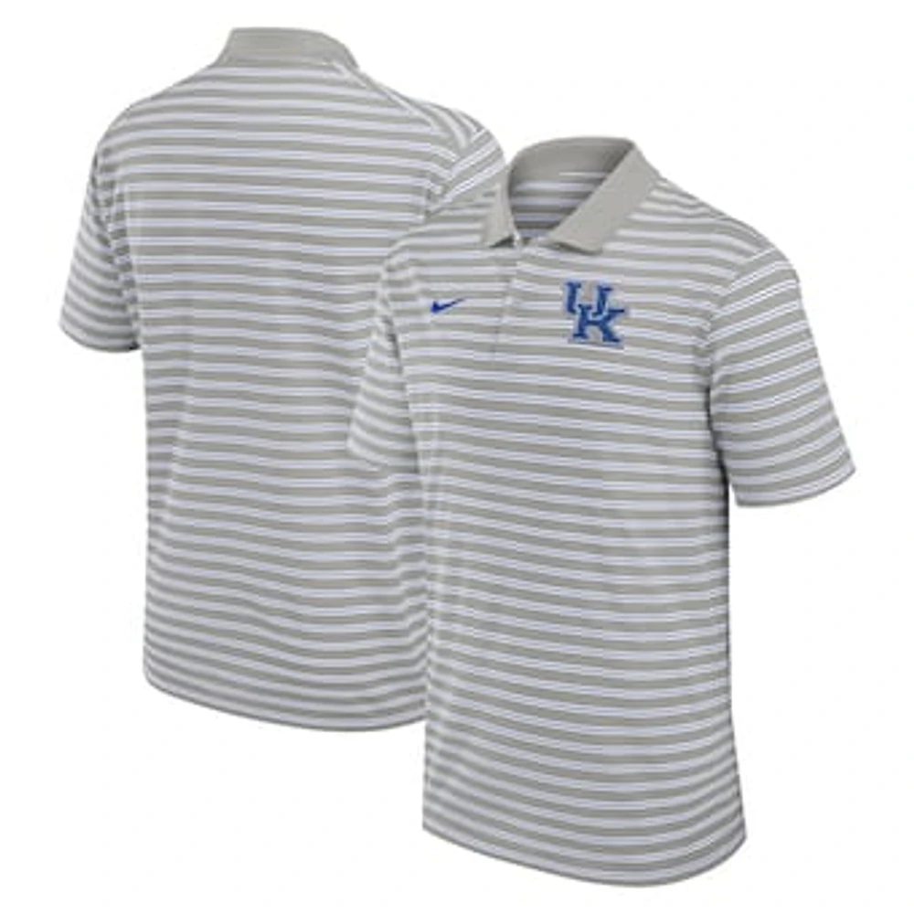 Men's Nike Gray/White Kentucky Wildcats Primetime Victory Striped Performance Polo