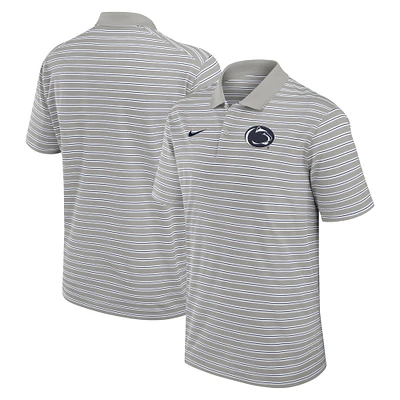 Men's Nike Gray/White Penn State Nittany Lions Primetime Victory Striped Performance Polo