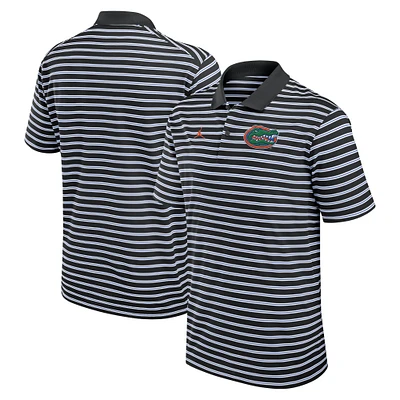 Men's Jordan Brand Black/White Florida Gators Primetime Victory Striped Performance Polo