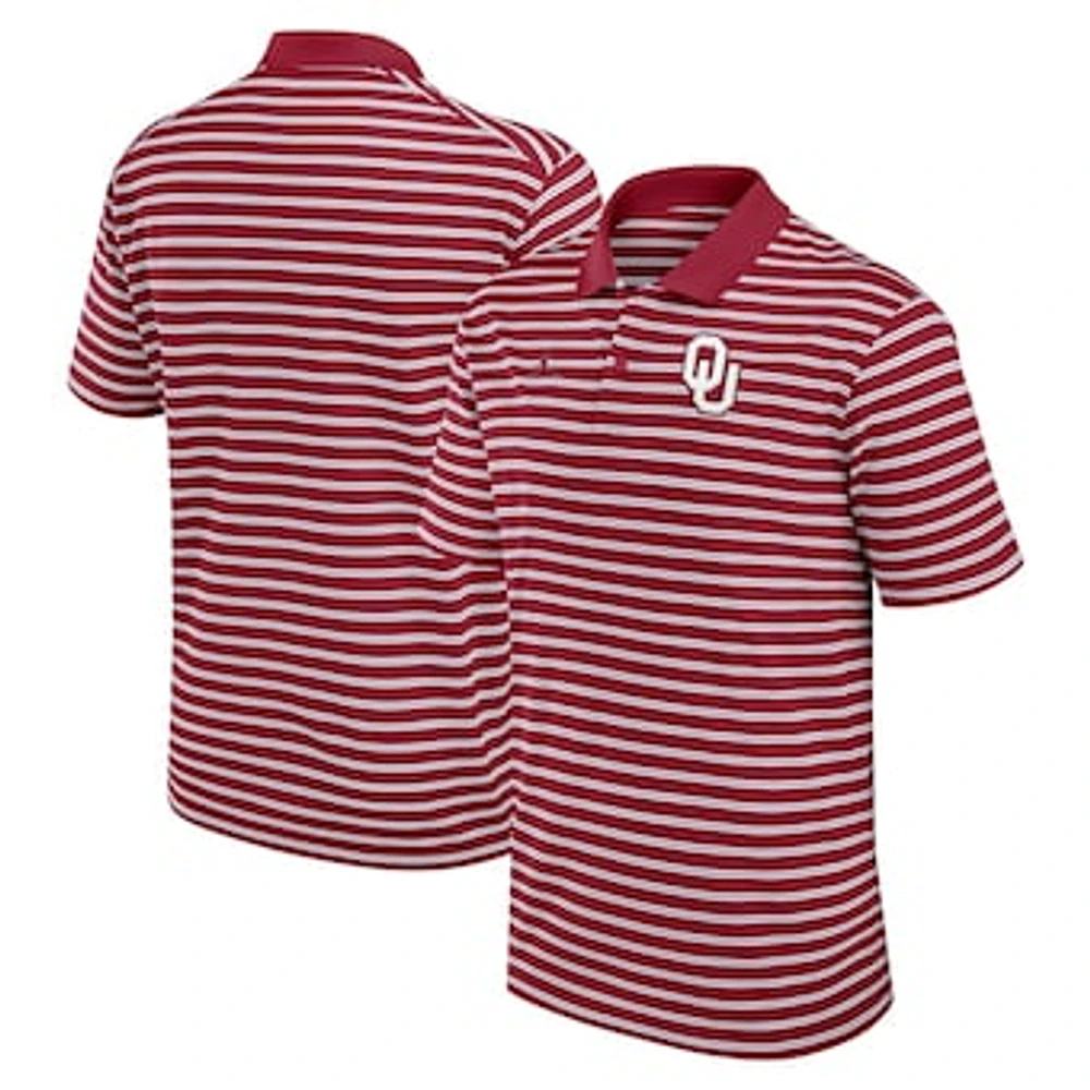 Men's Jordan Brand Crimson/White Oklahoma Sooners Primetime Victory Striped Dri-FIT Polo