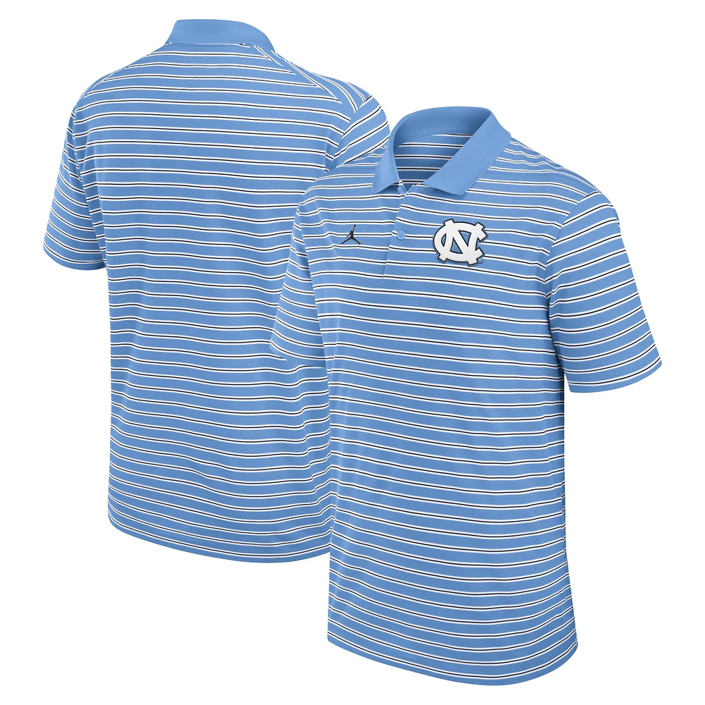 Men's Jordan Brand Carolina Blue/White North Carolina Tar Heels Primetime Victory Striped Dri-FIT Polo