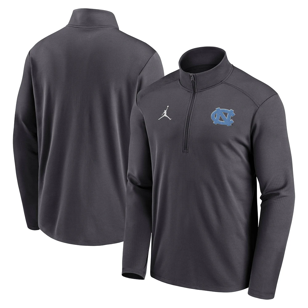 Men's Jordan Brand Anthracite North Carolina Tar Heels Primetime Pacer Performance Half-Zip Top