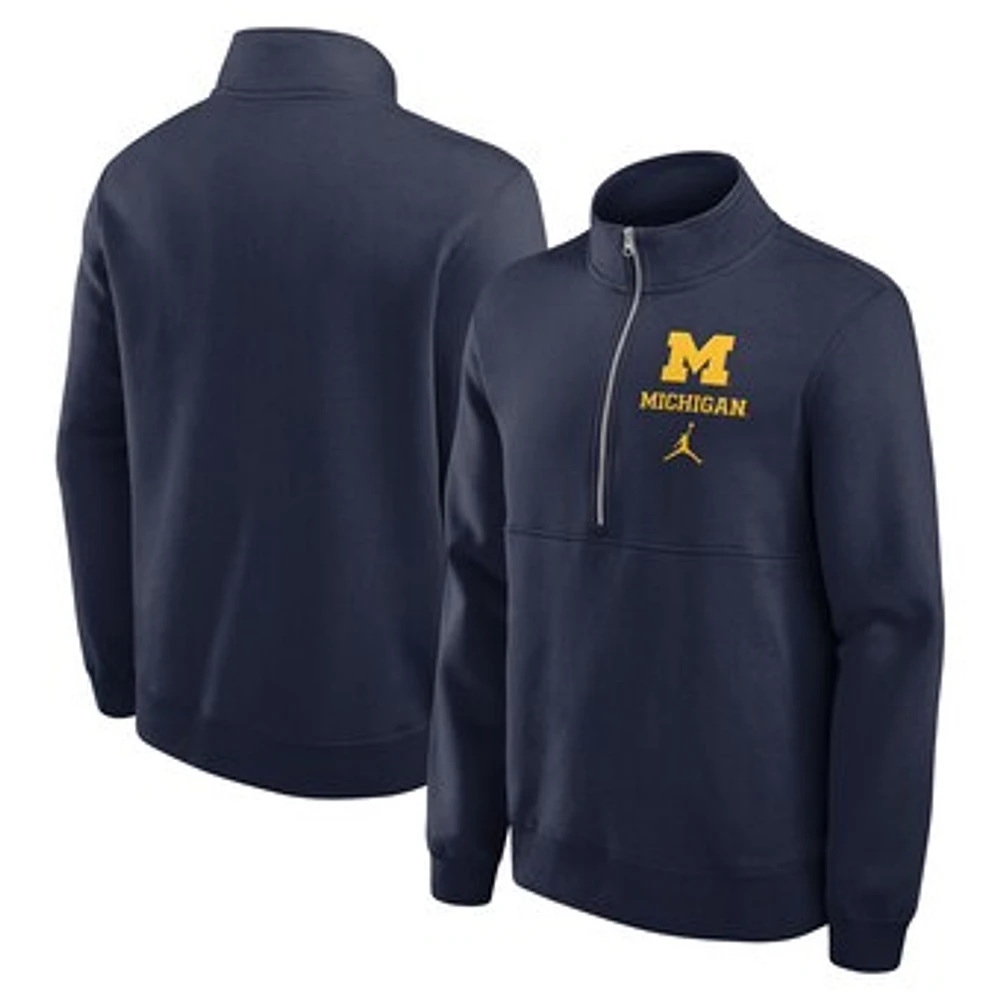 Men's Jordan Brand Navy Michigan Wolverines Primetime Club Half-Zip Pullover
