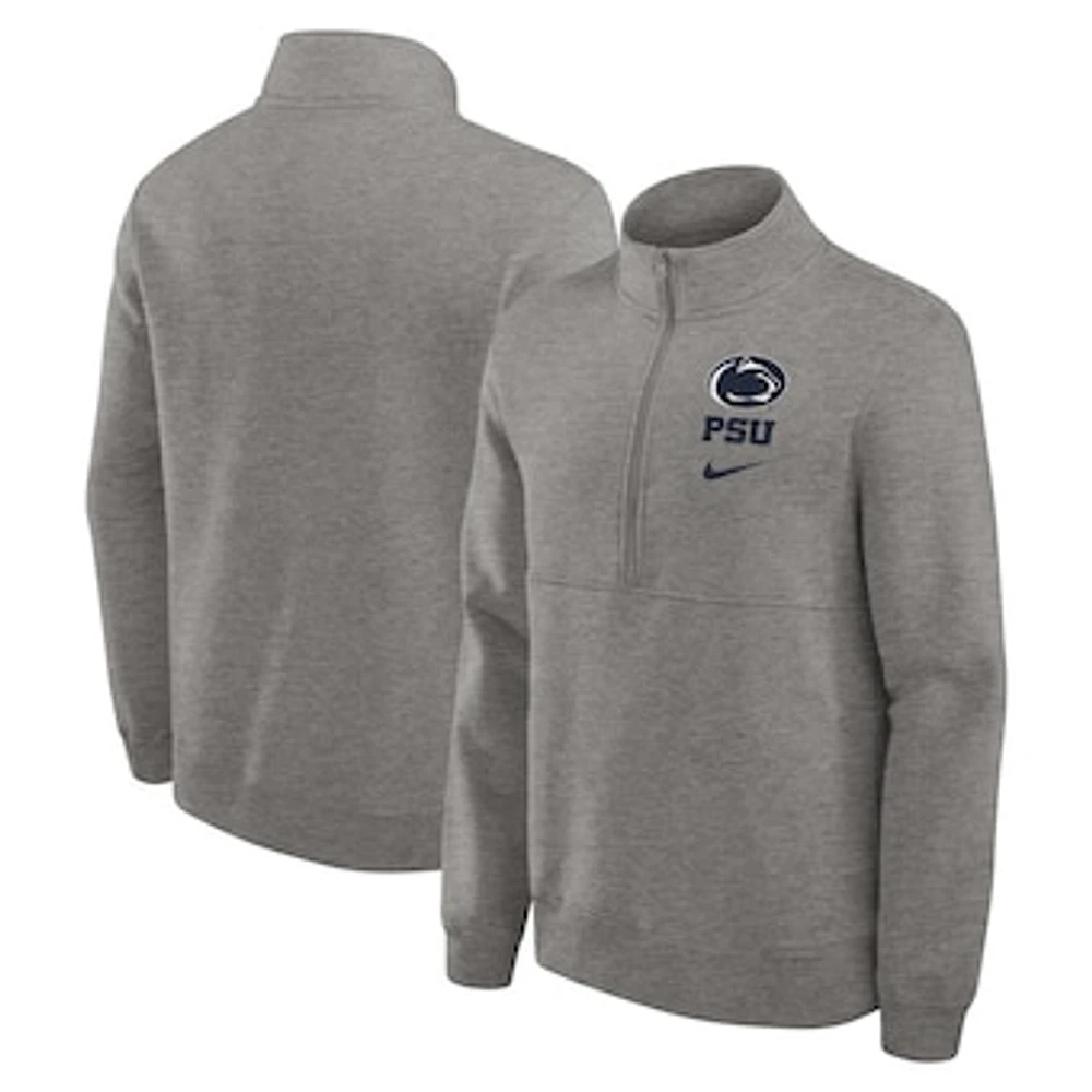 Men's Nike Heather Gray Penn State Nittany Lions Primetime Club Half-Zip Pullover