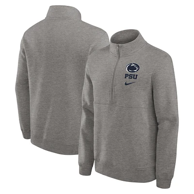 Men's Nike Heather Gray Penn State Nittany Lions Primetime Club Half-Zip Pullover