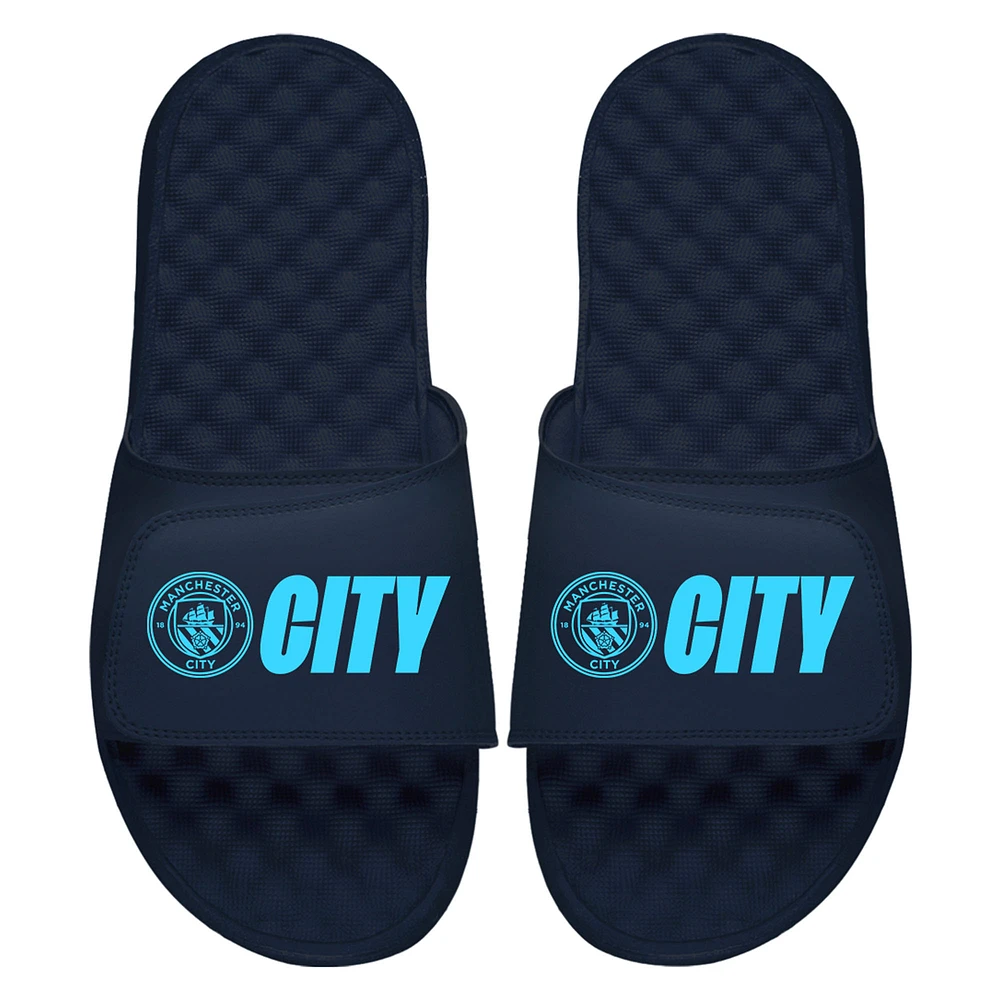 Youth ISlide Navy Manchester City Logo Slide Sandals
