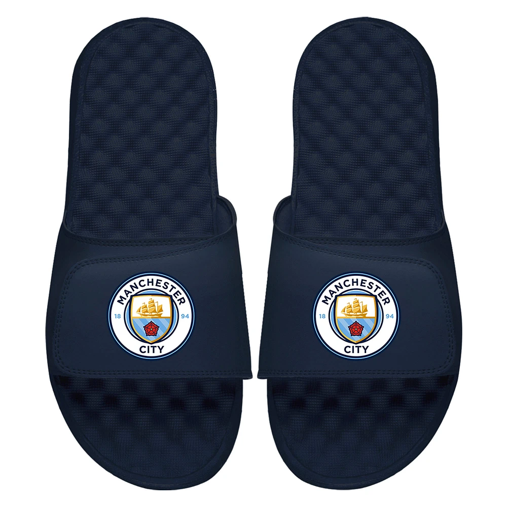 Youth ISlide Navy Manchester City Primary Logo Slide Sandals