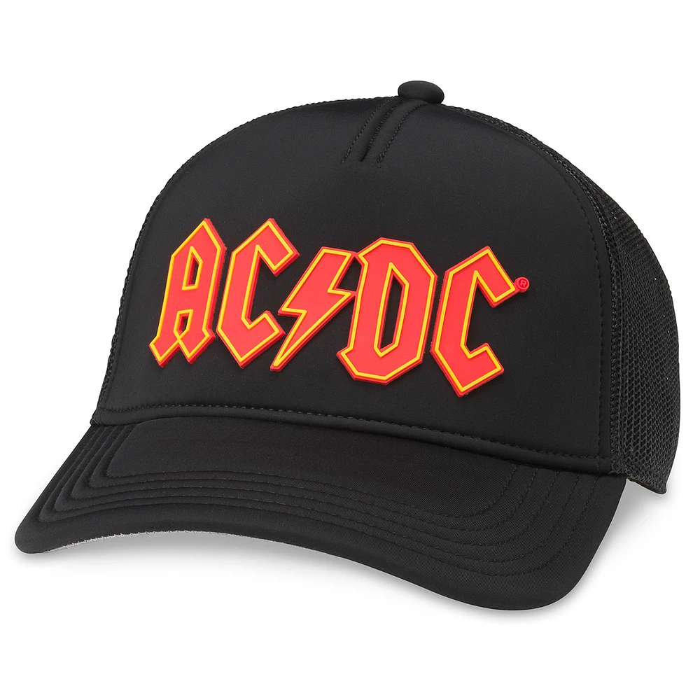 Men's American Needle Black AC/DC Riptide Valin Trucker Adjustable Hat