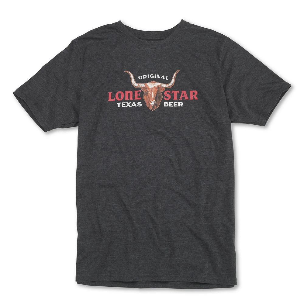 Unisex American Needle Heather Charcoal Lone Star Beer Logo T-Shirt