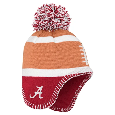 Toddler Fanatics Brown Alabama Crimson Tide Football Head Knit Hat with Pom