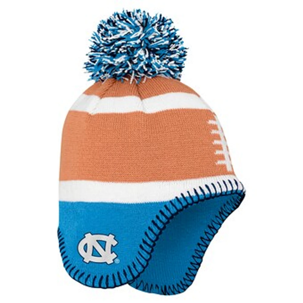Toddler Fanatics Brown North Carolina Tar Heels Football Head Knit Hat with Pom