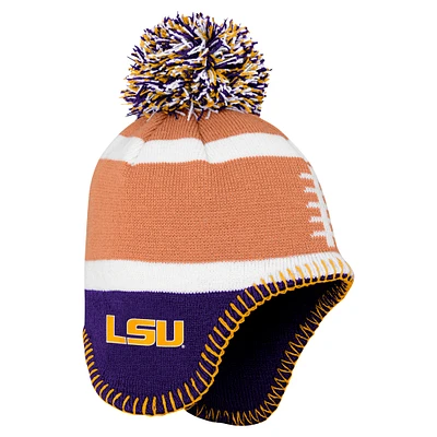 Toddler Fanatics Brown LSU Tigers Football Head Knit Hat with Pom