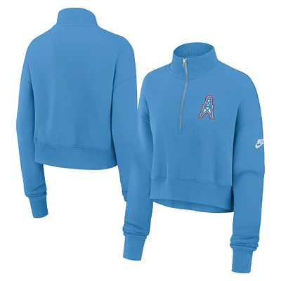 Women's Nike Light Blue Tennessee Titans Rewind Phoenix Half-Zip Sweatshirt