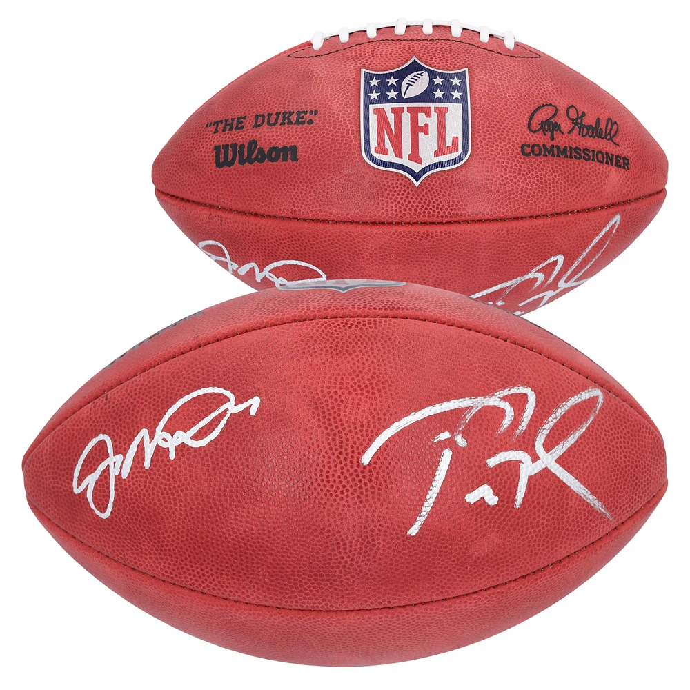 Tom Brady New England Patriots & Joe Montana San Francisco 49ers Autographed Duke Full Color Football