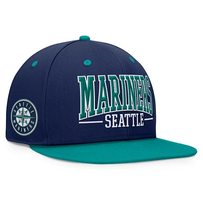 Men's Fanatics Navy/Teal Seattle Mariners Fundamental Bold Snapback Hat