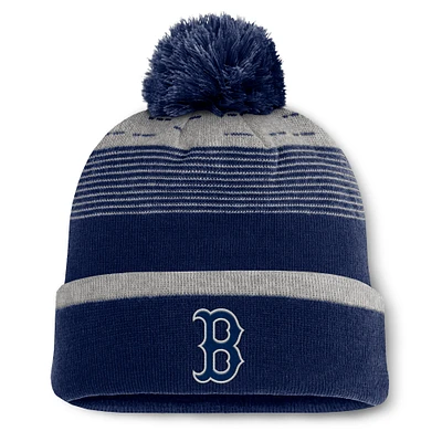 Men's Fanatics Navy Boston Red Sox Fundamental Gradient Cuffed Knit Hat with Pom