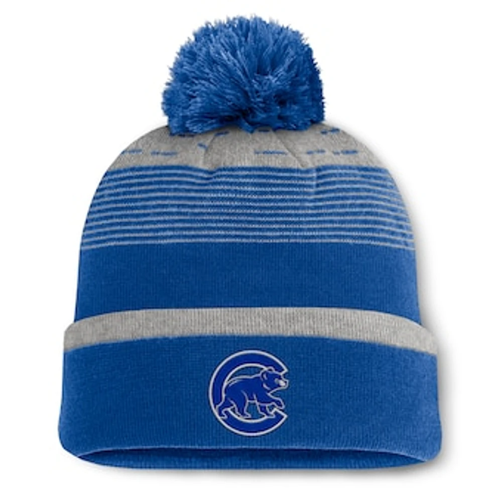Men's Fanatics Royal Chicago Cubs Fundamental Gradient Cuffed Knit Hat with Pom