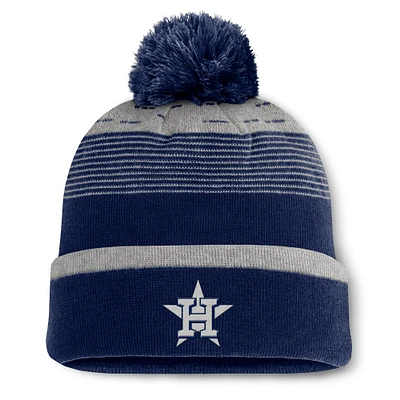 Men's Fanatics Navy Houston Astros Fundamental Gradient Cuffed Knit Hat with Pom
